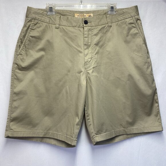 Quiksilver Other - Quicksilver Waterman CollectionFlat Front Casual Chino Shorts Men Size 36 Beige